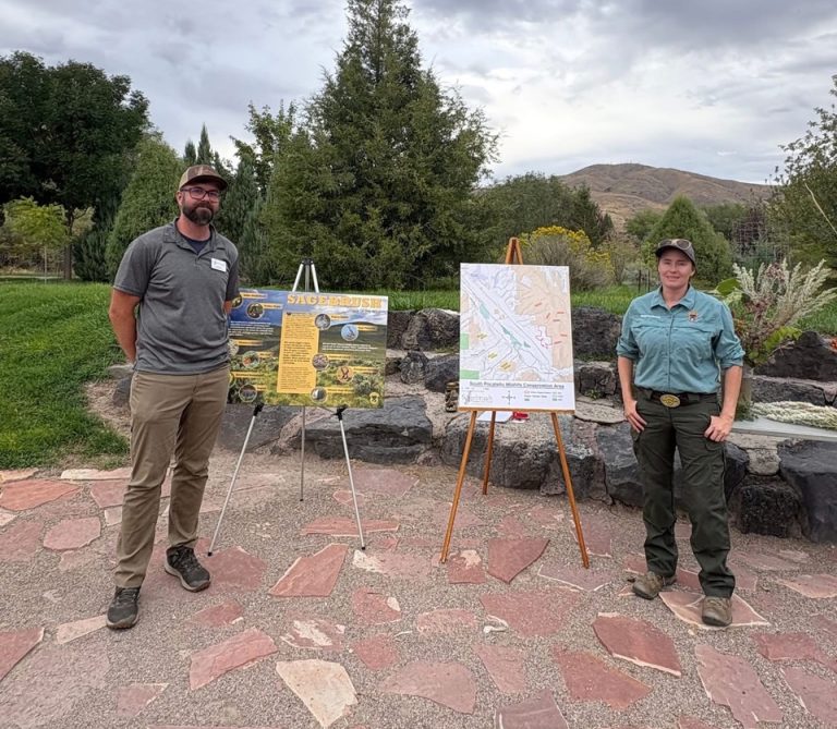 Eri Pankau, Stewarship Manager for Sagebrush Steppe Land Trust and Maria Pacioretty Regional Habitat Biologist of Idaho Fish and Game.